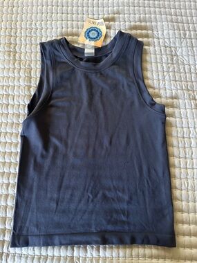 Indigo Falls woman Navy Tank Top - Solid Blue Sleeveless Tee